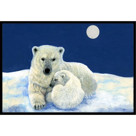 Carolines Treasures Polar Bears Moonlight Snuggle Indoor or Outdoor Mat- 18 x 27 BDBA0429MAT